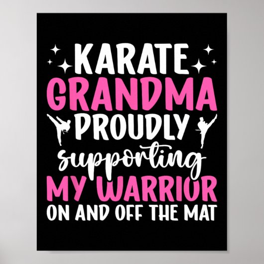 Karate Oma Ondersteunt Mijn Strijder Karate Oma Poster (Voorkant)