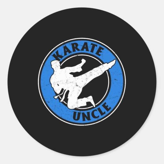 Karate Oom Karate Vechten Oom Karate Fighter Ronde Sticker (Voorkant)