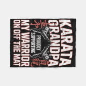 Karate Opa Ondersteunt Mijn Krijger Karate Opa Fleece Deken (Voorkant (Horizontaal))