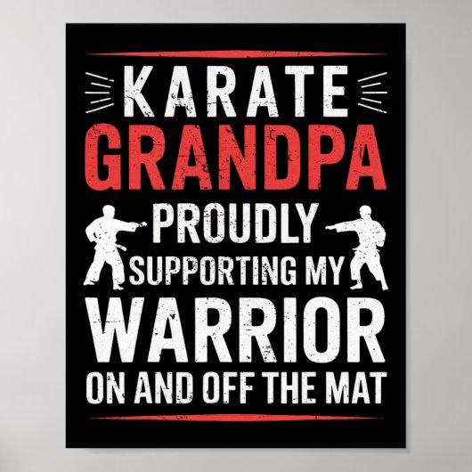 Karate Opa Ondersteunt Mijn Krijger Karate Opa Poster (Voorkant)