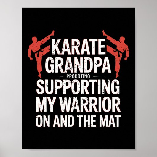Karate Opa Ondersteunt Mijn Krijger Karate Opa Poster (Voorkant)