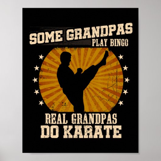 Karate opa Shirt - Echte opa's doen karate Poster (Voorkant)