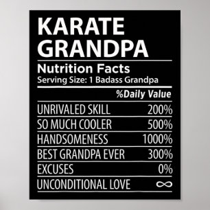 Karate Opa Voedingsfeiten Grappig Karate Opa Poster