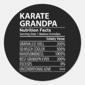 Karate Opa Voedingsfeiten Grappig Karate Opa Ronde Sticker (Voorkant)