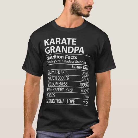 Karate Opa Voedingsfeiten Grappig Karate Opa T-shirt (Voorkant)
