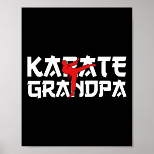 Karate Opa Zwarte Gordel Vechten Lifestyle Karat Poster