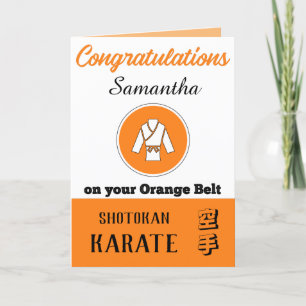 Karate Oranje Belt Promotion - Gefeliciteerd Bedankkaart