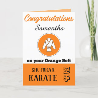 Karate Oranje Belt Promotion - Gefeliciteerd Bedankkaart