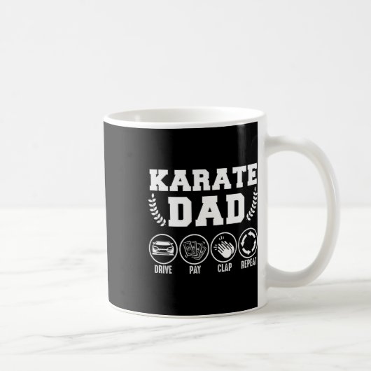 Karate Papa Rijdt Betalen Klappen Herhaal Vaderdag Koffiemok (Rechts)