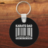 Karate Papa Scan Voor Betaling Grappige Rcode Vade Sleutelhanger (Voorkant)