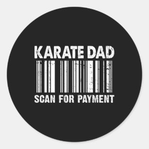 Karate Papa Scan Voor Betaling Rcode Vaderdag  Ronde Sticker