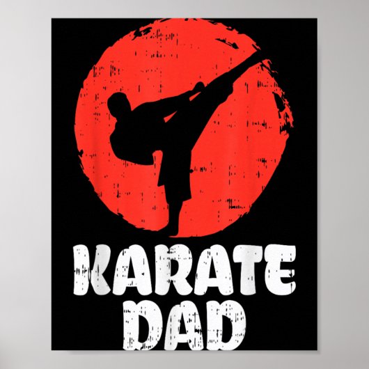 Karate Papa Vechters Japanse Vechtkunst Vaders Poster (Voorkant)