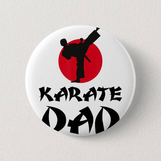 Karate Papa Vechtkunst Ronde Button 5,7 Cm (Voorkant)