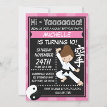 Karate Party Brown Hair Girl kinderen Birthday Par