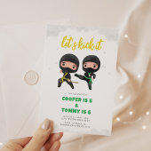 Karate Party Gezamenlijke Ninja Verjaardag Uitnodi Kaart