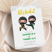 Karate Party Gezamenlijke Ninja Verjaardag Uitnodi Kaart