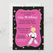 Karate Party Girl Birthday Invites Kaart (Voorkant)
