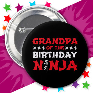 Karate Party Kinder Opa van de Verjaardag Ninja Ronde Button 5,7 Cm