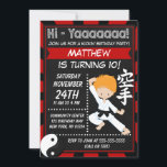 Karate Party Red Hair Boy Kids Birthday Party Kaart<br><div class="desc">Tons leuke karate verjaardagsuitnodiging of teamparty uitnodiging met een rood hoofd of rode haarjongen,  we hebben anderen in onze winkel,  inclusief een neutrale,  verjaardagsfeestuitnodiging voor een kinderfeestje. Dit is de perfecte uitnodiging voor een yummy pizzafeestje.</div>