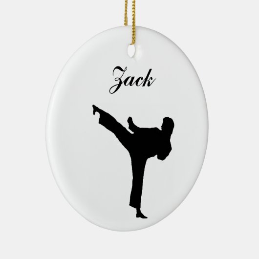 Karate Persoonlijke kerstversiering Keramisch Ornament (Rechts)