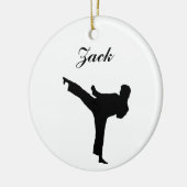 Karate Persoonlijke kerstversiering Keramisch Ornament (Links)