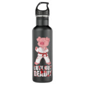 Karate Pig Taekwondo Martial Arts Hog Animal Waterfles (Voorkant)