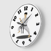 Karate Pose Clock Grote Klok (Hoek)