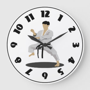 Karate Pose Clock Grote Klok