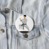 Karate Pose Knop Ronde Button 7,6 Cm (In situ)