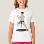 Karate Pose Meisjes T-shirt (Voorkant)