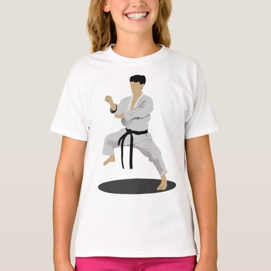 Karate Pose Meisjes T-shirt (Voorkant)