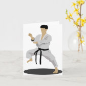 Karate Pose Note-kaarten Kaart (Gele Bloem)