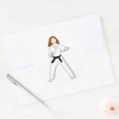 Karate Princess (brunette) Stickers (Envelop)