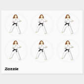Karate Princess (brunette) Stickers (Vel)