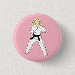 Karate Princess pinback-knop Ronde Button 3,2 Cm