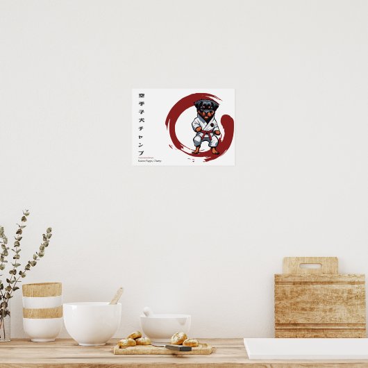 Karate Puppy Champ Poster (Keuken)