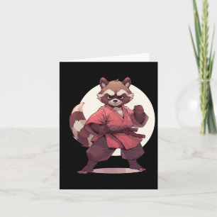 Karate Raccoon Anime Racoon Martial Arts T Martial Kaart
