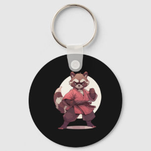 Karate Raccoon Anime Racoon Martial Arts T Martial Sleutelhanger