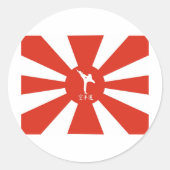 Karate Rays Ronde Sticker (Voorkant)