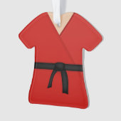 Karate Red Uniform Black Belt Ornament (voorkant)