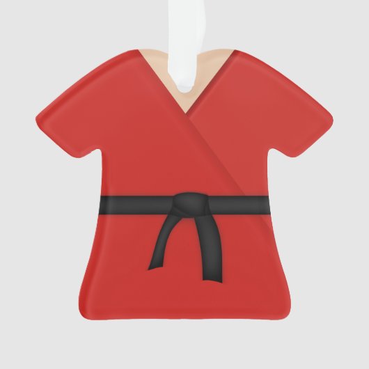 Karate Red Uniform Black Belt Ornament (voorkant)