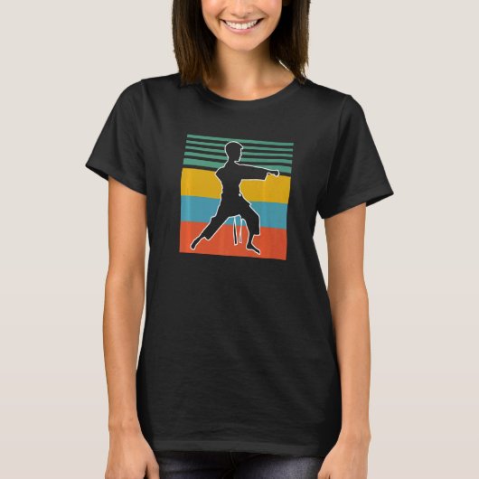 Karate Retro Sunset Karate T-shirt (Voorkant)