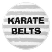 Karate riemen grijs wit Waterverf strepen Keramische Knop (Voorkant)