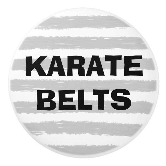 Karate riemen grijs wit Waterverf strepen Keramische Knop (Voorkant)