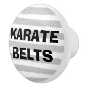 Karate riemen grijs wit Waterverf strepen Keramische Knop (Rechts)