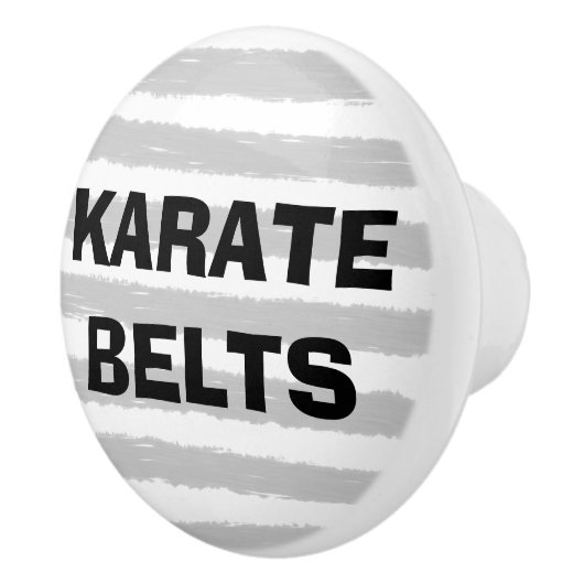 Karate riemen grijs wit Waterverf strepen Keramische Knop (Rechts)