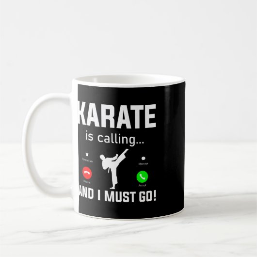 Karate roept en ik moet grappig karate gaan koffiemok (Links)