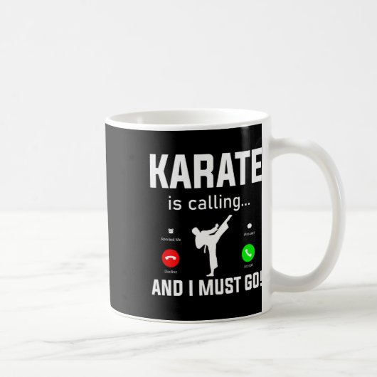 Karate roept en ik moet grappig karate gaan koffiemok (Rechts)