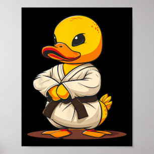 Karate Rubber Eend Motief Taekwondo Jiu-jitsu Mma Poster