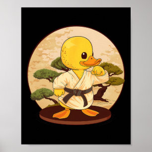 Karate Rubber Eend Motief Taekwondo Jiu-jitsu Mma Poster